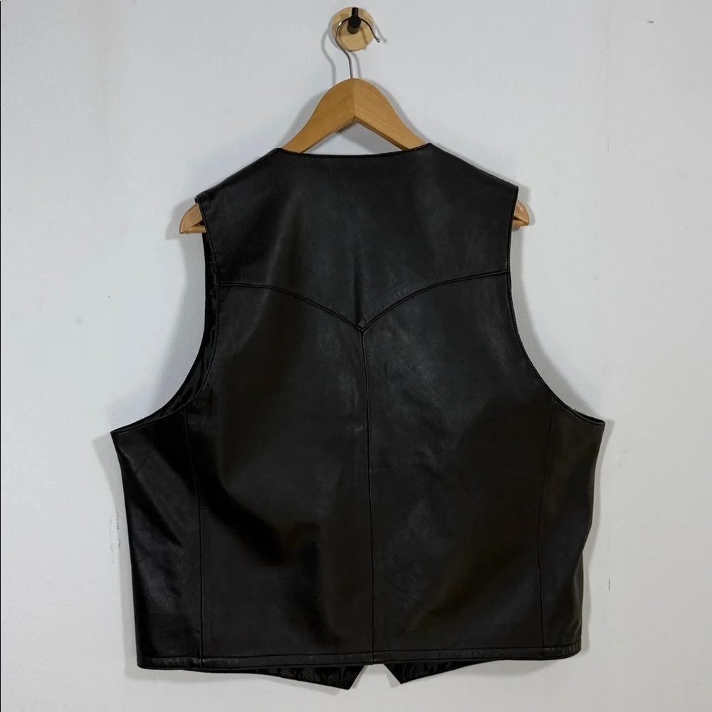 Scully Mens Genuine Lambskin Leather Vest Black Western Biker Cowboy Ranch 48 - Picture 6 of 11